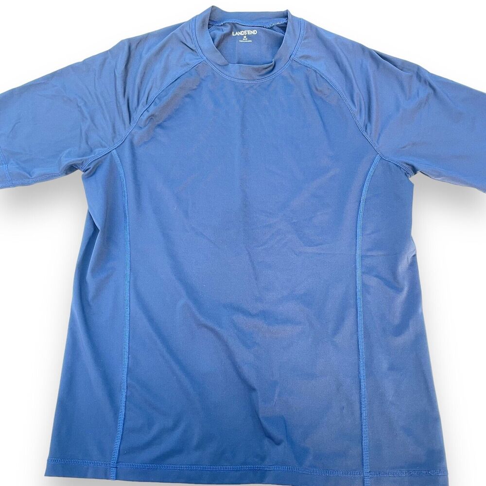 Land's End Navy Blue Dri Fast Short Sleeve Shirt Mens Sz. M